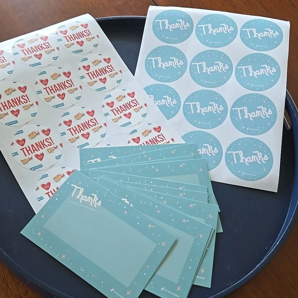 POSHMARK posh SWAG stickers Thank You Cards Blue poshfest poshfixings poshshows